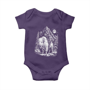 Vintage Native American Bison Rider Baby Onesie Indigenous Warrior Graphic