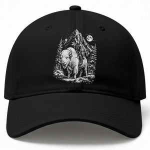 Vintage Native American Bison Rider Baseball Cap Indigenous Warrior Graphic