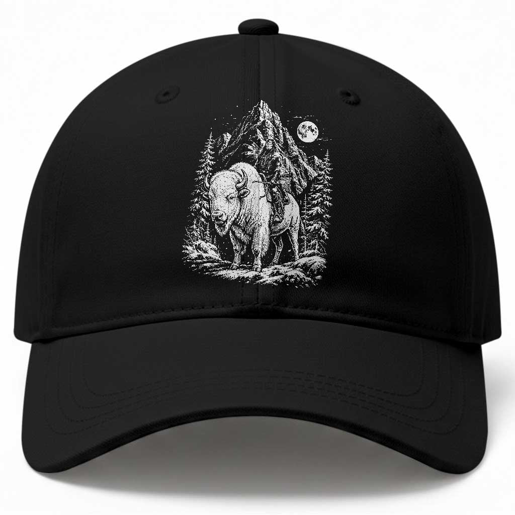 Vintage Native American Bison Rider Baseball Cap Indigenous Warrior Graphic TS12 Print Your Wear