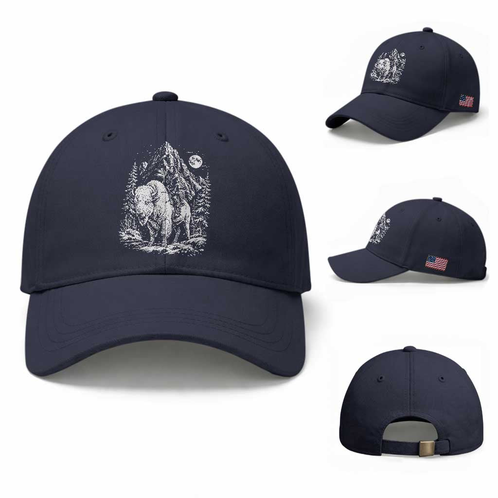 Vintage Native American Bison Rider Baseball Cap Indigenous Warrior Graphic
