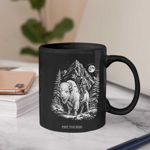 Vintage Native American Bison Rider Coffee Mug Indigenous Warrior Graphic