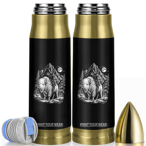 Vintage Native American Bison Rider Bullet Tumbler Indigenous Warrior Graphic