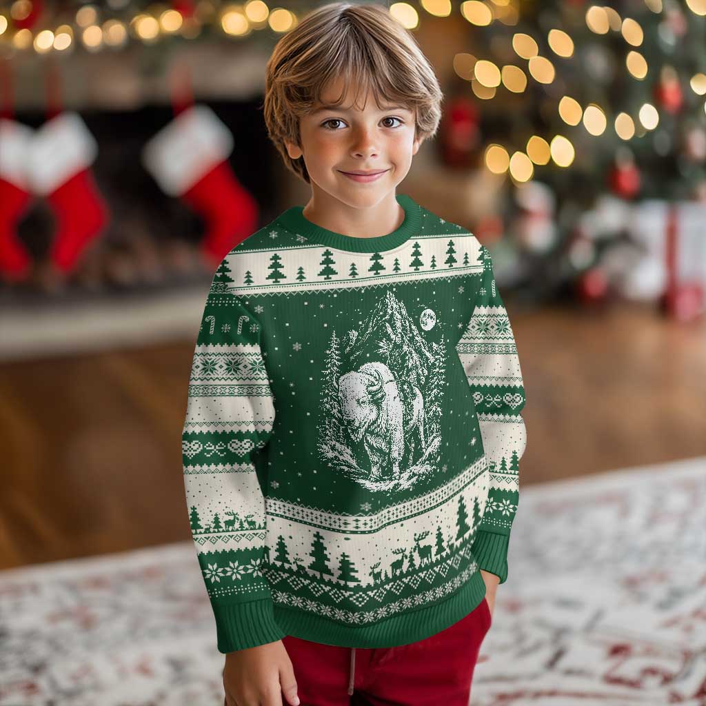 Vintage Native American Bison Rider Ugly Christmas Sweater Indigenous Warrior Graphic