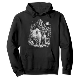Vintage Native American Bison Rider Hoodie Indigenous Warrior Graphic