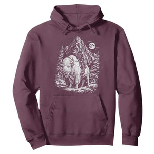 Vintage Native American Bison Rider Hoodie Indigenous Warrior Graphic