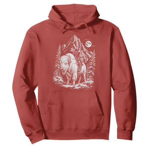 Vintage Native American Bison Rider Hoodie Indigenous Warrior Graphic
