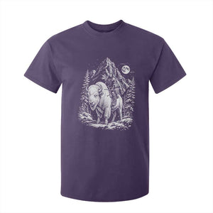 Vintage Native American Bison Rider T Shirt For Kid Indigenous Warrior Graphic