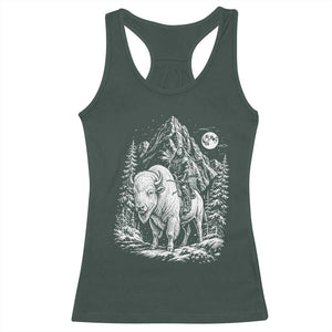 Vintage Native American Bison Rider Racerback Tank Top Indigenous Warrior Graphic