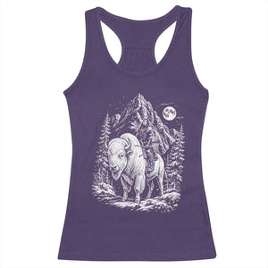 Vintage Native American Bison Rider Racerback Tank Top Indigenous Warrior Graphic