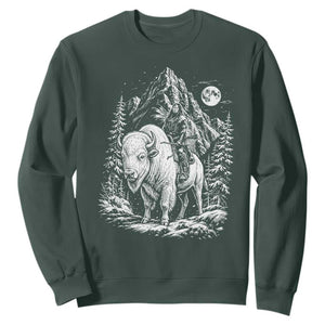 Vintage Native American Bison Rider Sweatshirt Indigenous Warrior Graphic