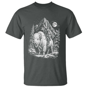 Vintage Native American Bison Rider T Shirt Indigenous Warrior Graphic