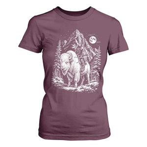 Vintage Native American Bison Rider T Shirt For Women Indigenous Warrior Graphic