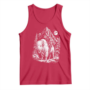 Vintage Native American Bison Rider Tank Top Indigenous Warrior Graphic