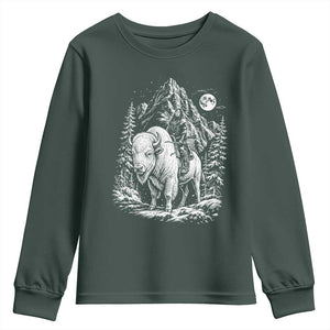 Vintage Native American Bison Rider Youth Sweatshirt Indigenous Warrior Graphic