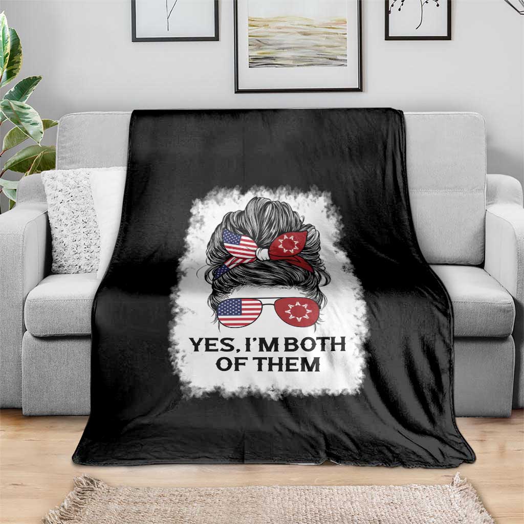Lakota And American Pride Throw Blanket Im Both Of Them Oglala Native Heritage