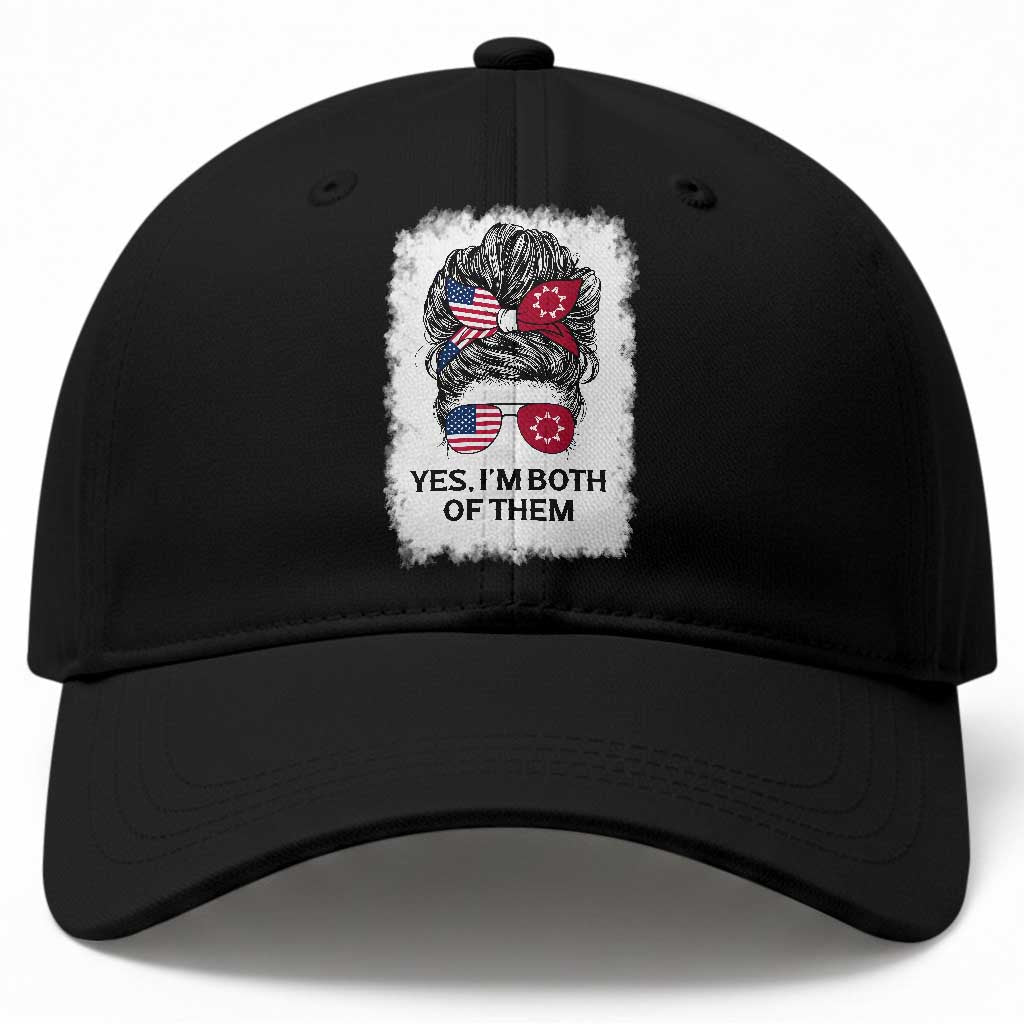 Lakota And American Pride Baseball Cap Im Both Of Them Oglala Native Heritage TS12 Print Your Wear