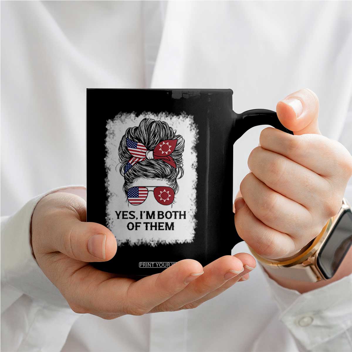 Lakota And American Pride Coffee Mug Im Both Of Them Oglala Native Heritage