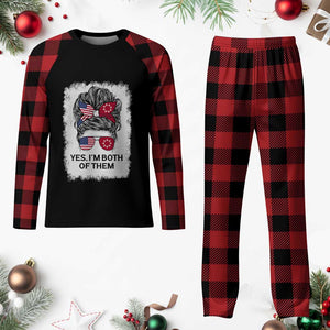 Lakota And American Pride Plaid Pajama Set Im Both Of Them Oglala Native Heritage