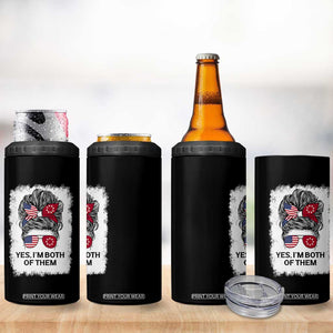 Lakota And American Pride 4 in 1 Can Cooler Tumbler Im Both Of Them Oglala Native Heritage