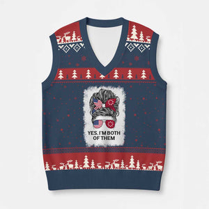 Lakota And American Pride V-Neck Knit Sweater Vest Im Both Of Them Oglala Native Heritage