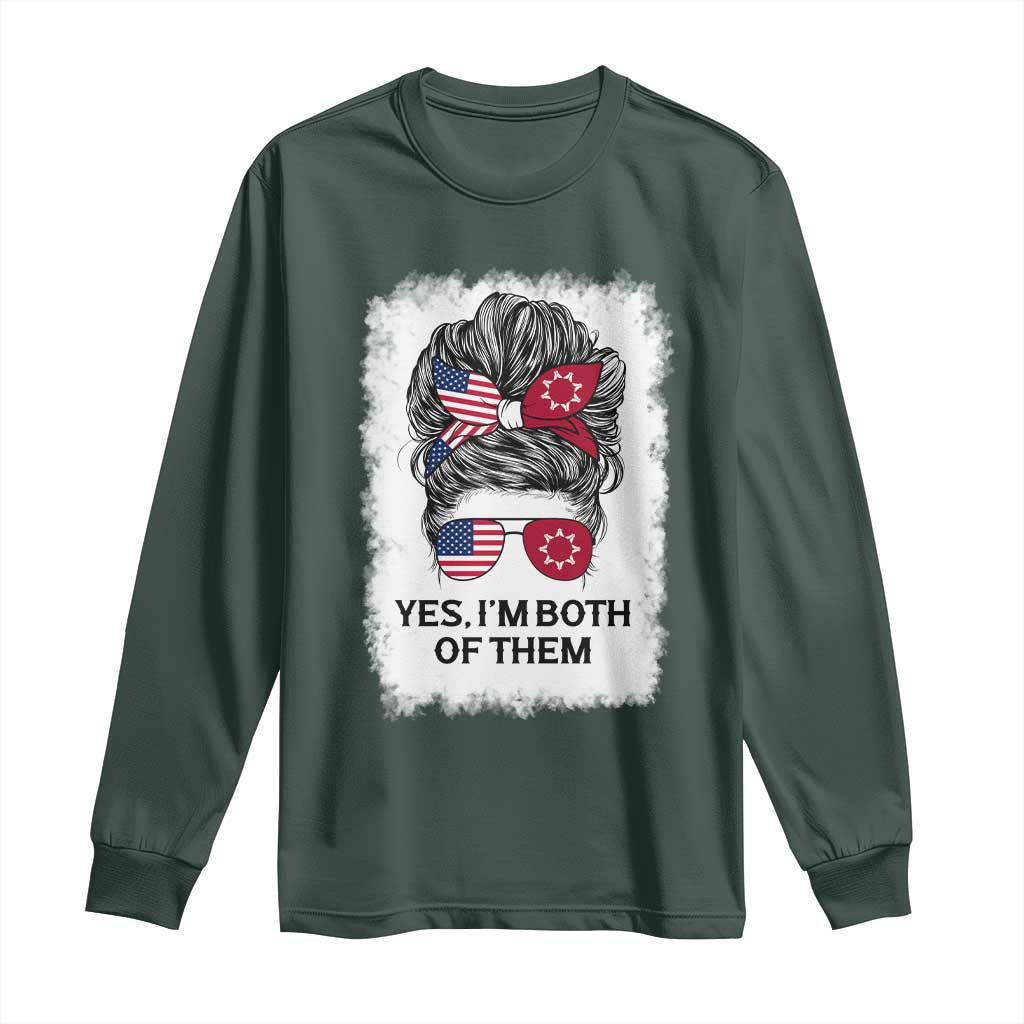 Lakota And American Pride Long Sleeve Shirt Im Both Of Them Oglala Native Heritage