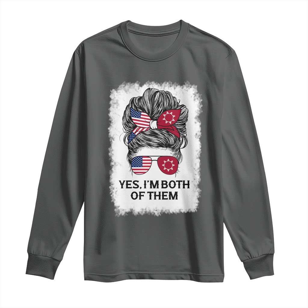 Lakota And American Pride Long Sleeve Shirt Im Both Of Them Oglala Native Heritage