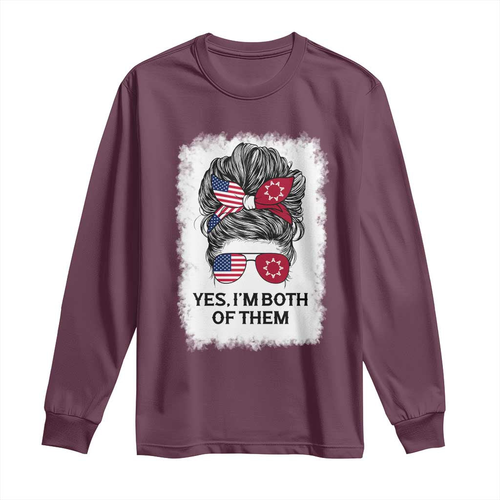 Lakota And American Pride Long Sleeve Shirt Im Both Of Them Oglala Native Heritage