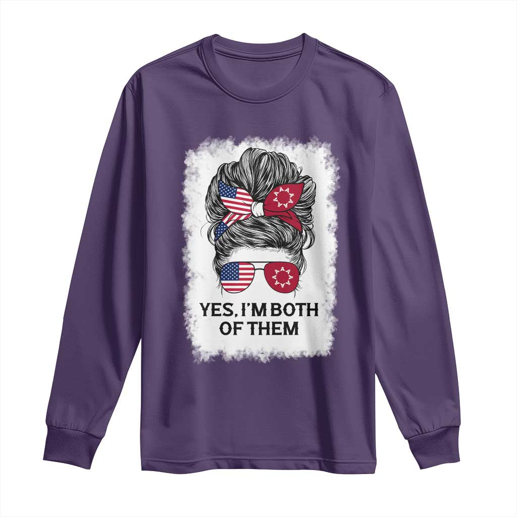 Lakota And American Pride Long Sleeve Shirt Im Both Of Them Oglala Native Heritage
