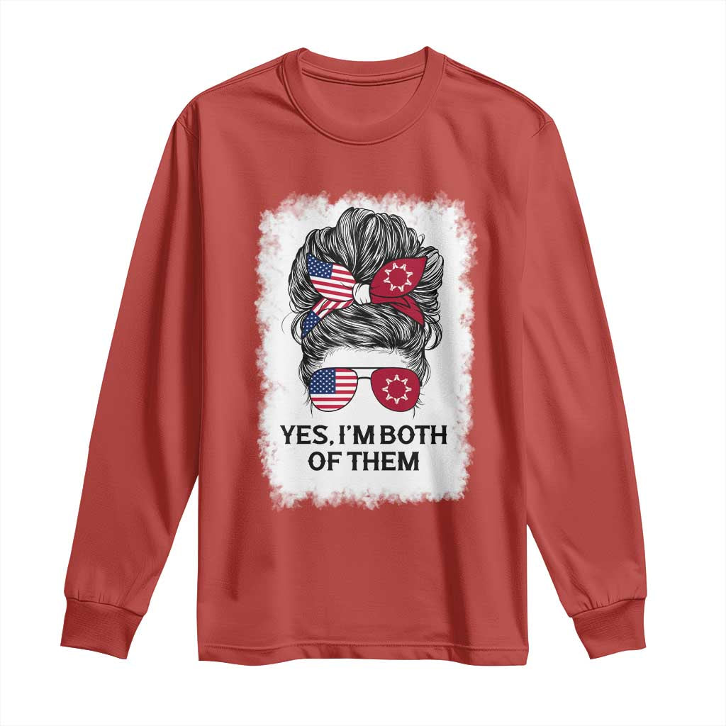 Lakota And American Pride Long Sleeve Shirt Im Both Of Them Oglala Native Heritage