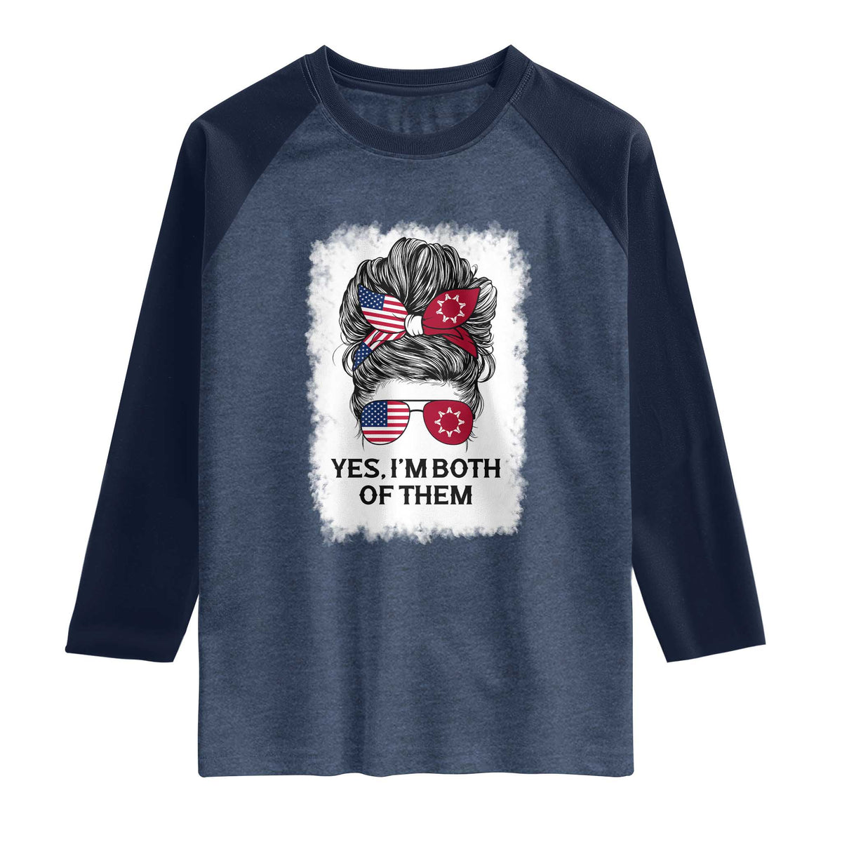 Lakota And American Pride Raglan Shirt Im Both Of Them Oglala Native Heritage