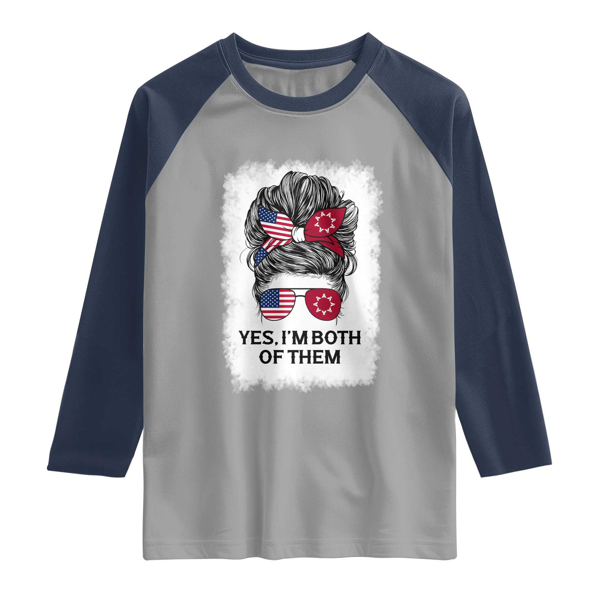 Lakota And American Pride Raglan Shirt Im Both Of Them Oglala Native Heritage