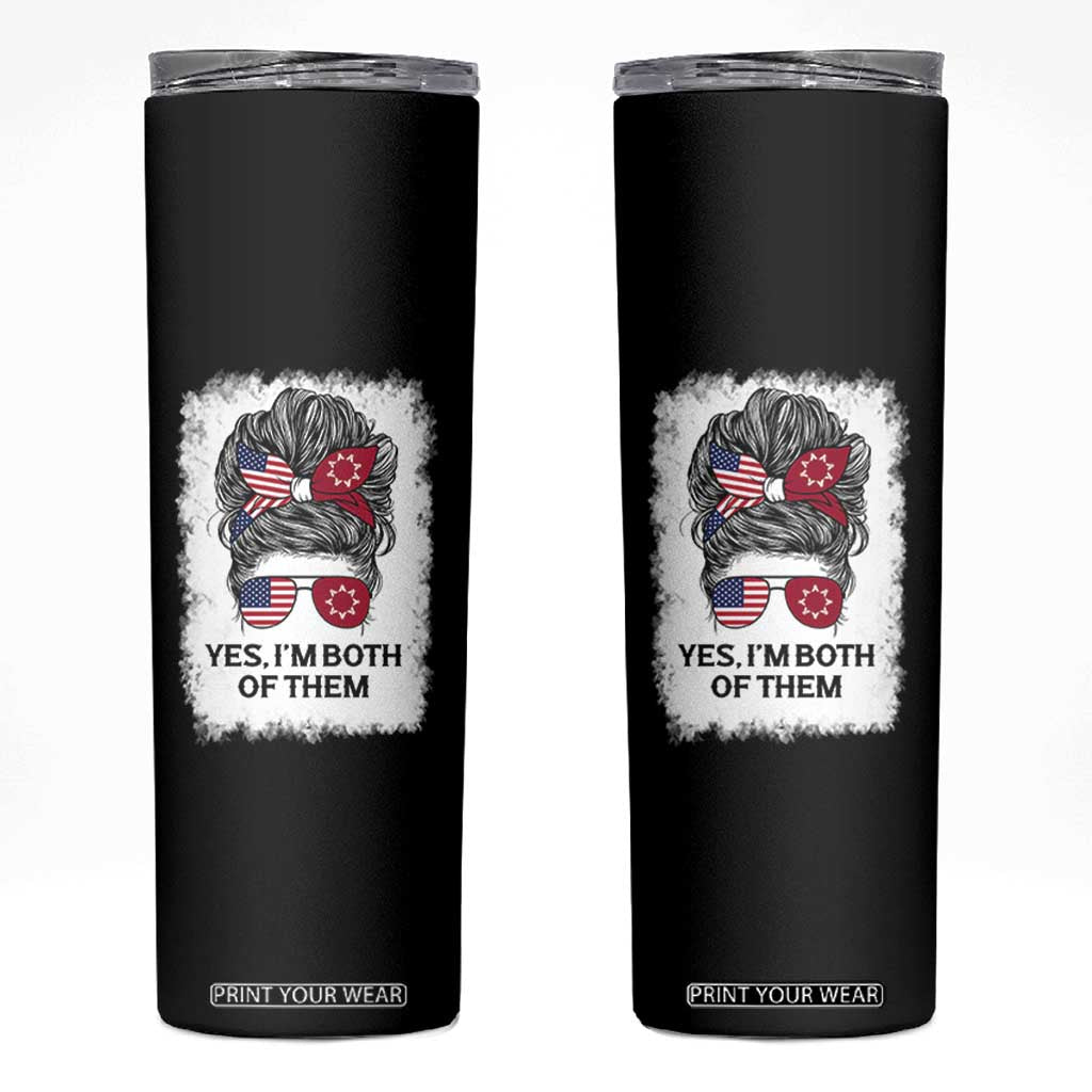 Lakota And American Pride Skinny Tumbler Im Both Of Them Oglala Native Heritage