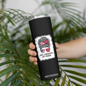 Lakota And American Pride Skinny Tumbler Im Both Of Them Oglala Native Heritage