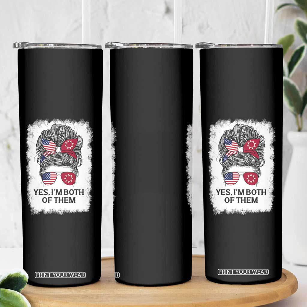 Lakota And American Pride Skinny Tumbler Im Both Of Them Oglala Native Heritage