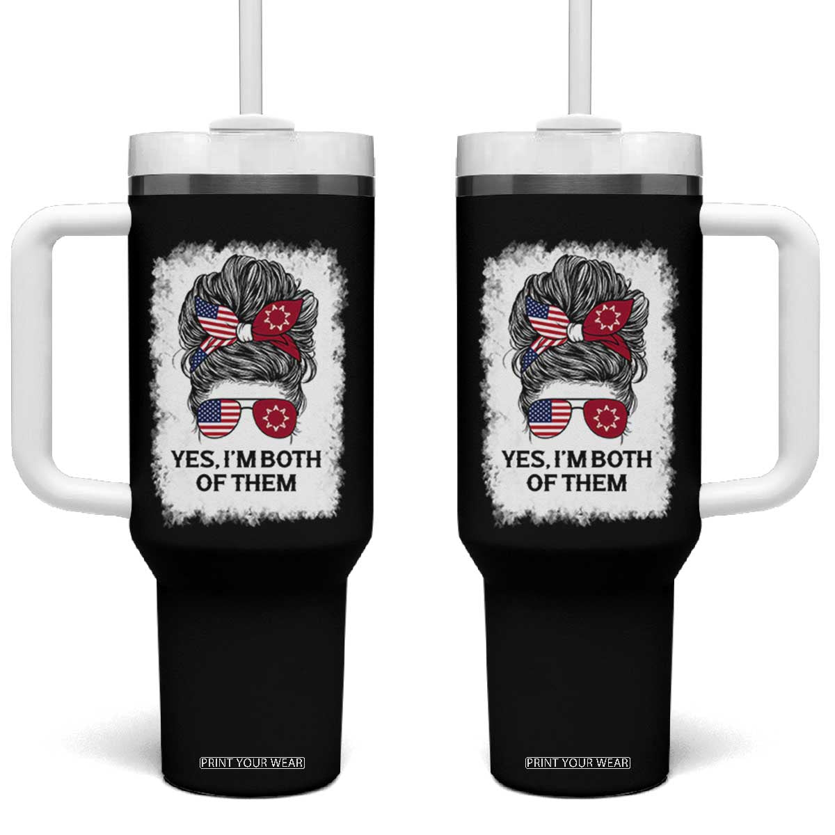 Lakota And American Pride Tumbler With Handle Im Both Of Them Oglala Native Heritage