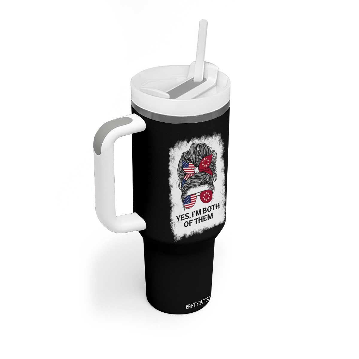Lakota And American Pride Tumbler With Handle Im Both Of Them Oglala Native Heritage
