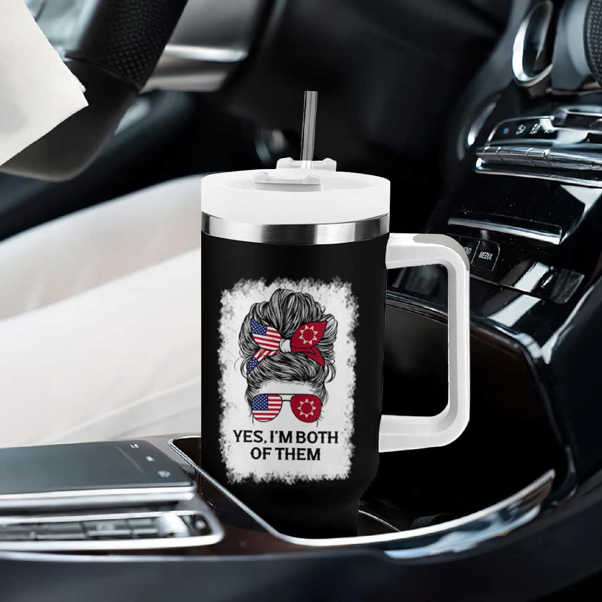 Lakota And American Pride Tumbler With Handle Im Both Of Them Oglala Native Heritage