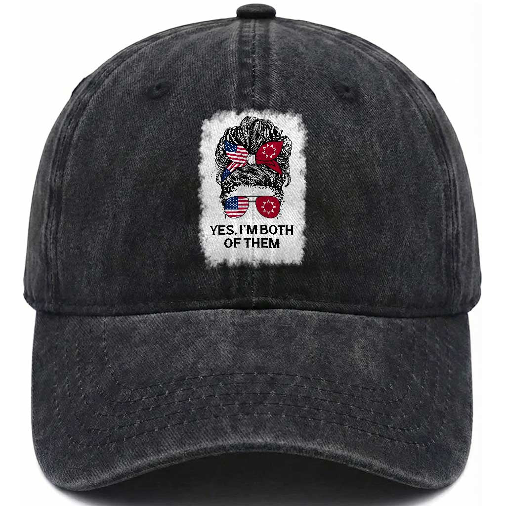Lakota And American Pride Washed Cotton Baseball Cap Im Both Of Them Oglala Native Heritage