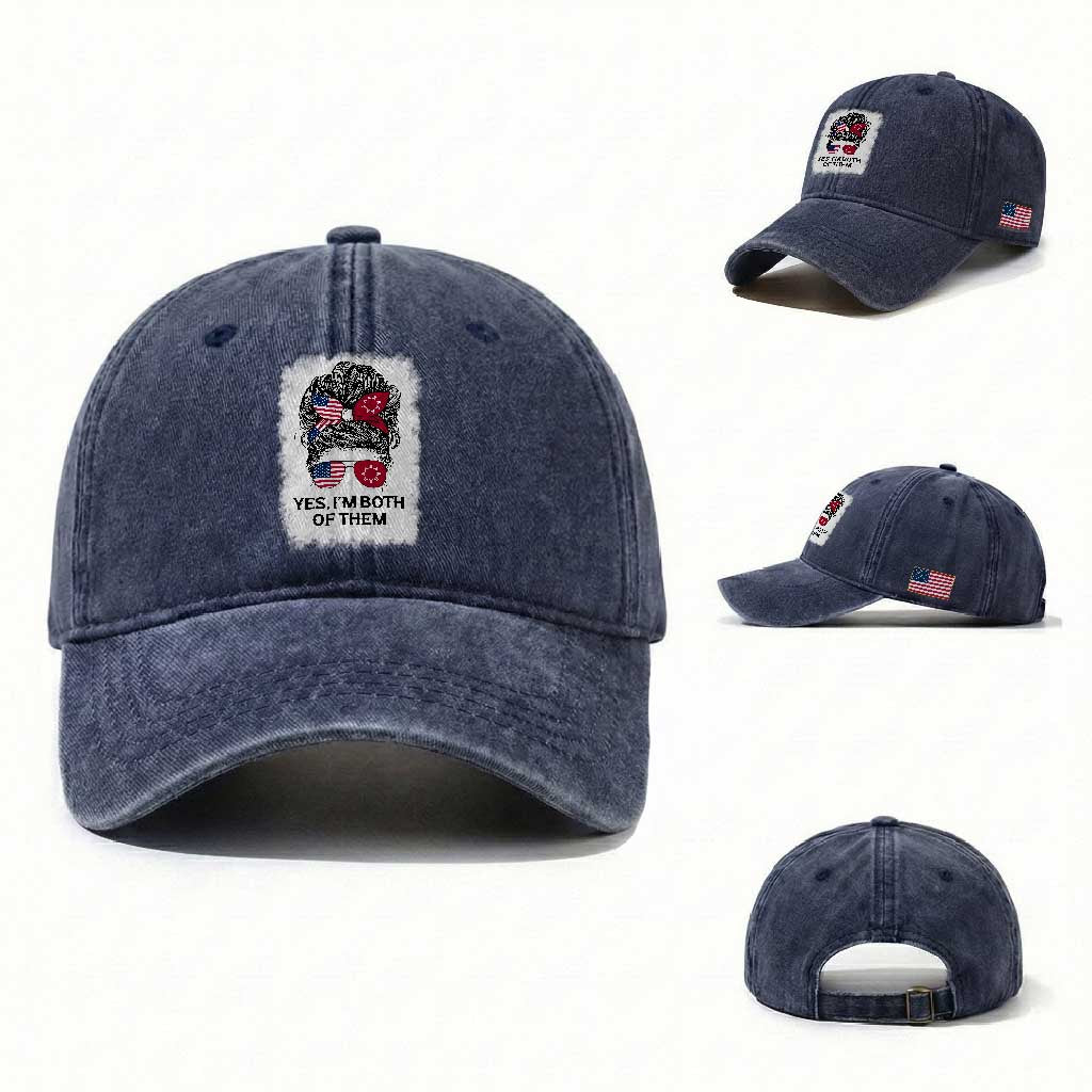 Lakota And American Pride Washed Cotton Baseball Cap Im Both Of Them Oglala Native Heritage