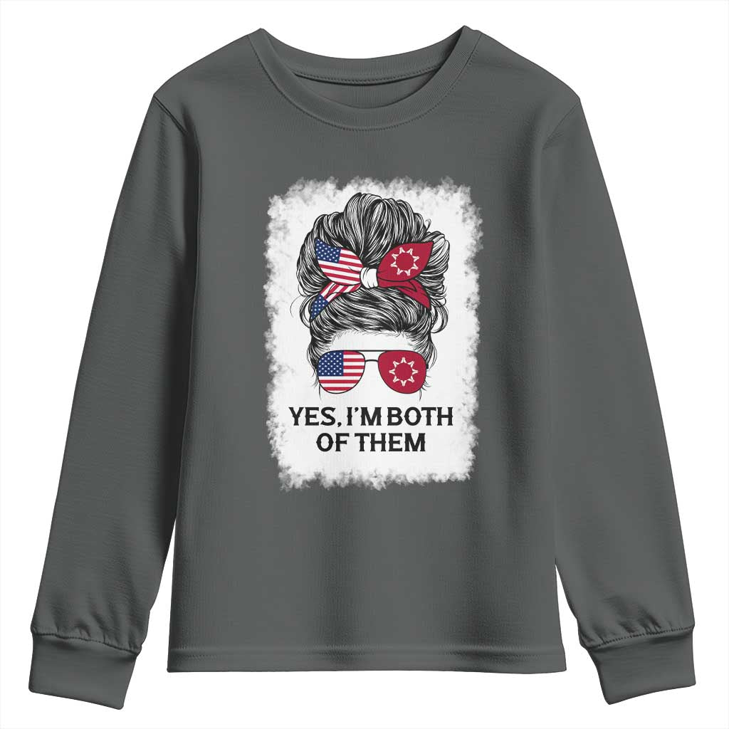 Lakota And American Pride Youth Sweatshirt Im Both Of Them Oglala Native Heritage
