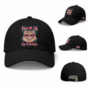 First Of All Im A Delight Baseball Cap Geek Princess Cat Gift