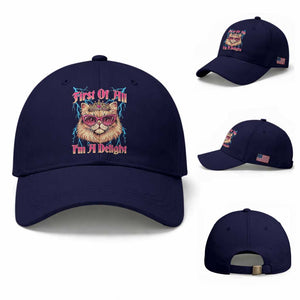 First Of All Im A Delight Baseball Cap Geek Princess Cat Gift