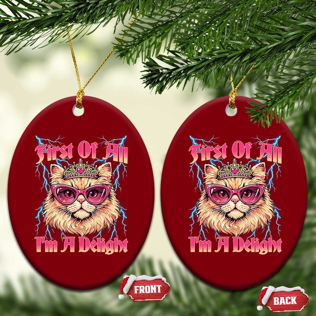 First Of All Im A Delight Ceramic Ornament Geek Princess Cat Gift