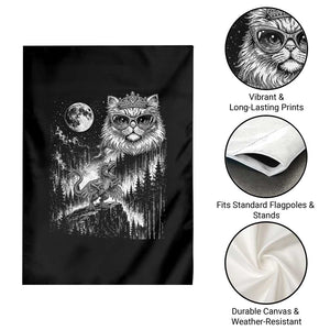 Vintage Geek Princess Cat Garden Flag Full Moon Engraving Art Gift