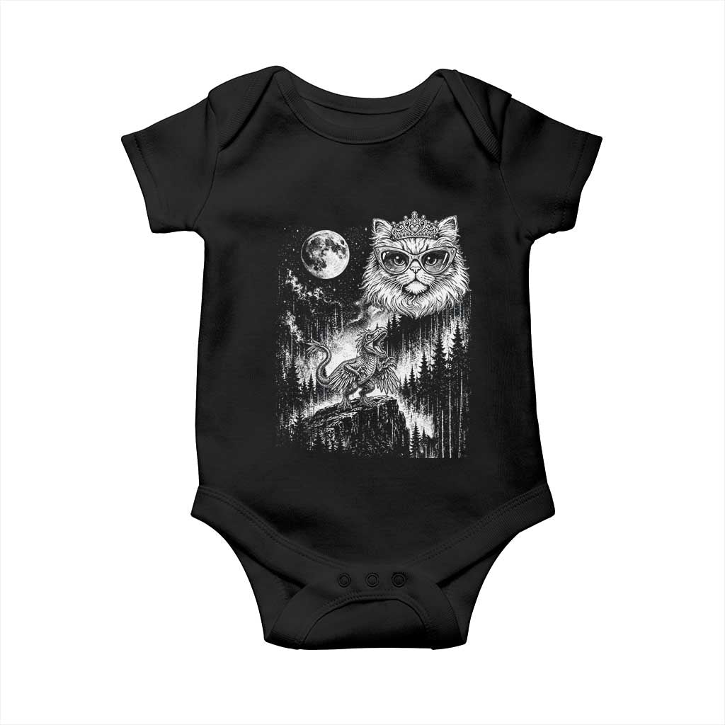 Vintage Geek Princess Cat Baby Onesie Full Moon Engraving Art Gift