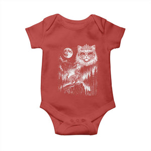 Vintage Geek Princess Cat Baby Onesie Full Moon Engraving Art Gift