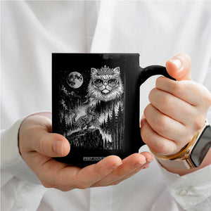 Vintage Geek Princess Cat Coffee Mug Full Moon Engraving Art Gift