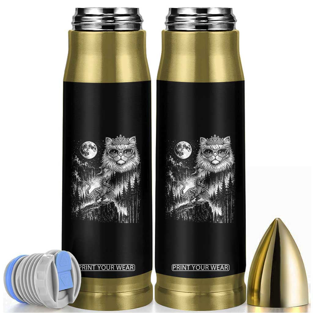 Vintage Geek Princess Cat Bullet Tumbler Full Moon Engraving Art Gift
