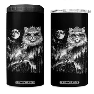 Vintage Geek Princess Cat 4 in 1 Can Cooler Tumbler Full Moon Engraving Art Gift