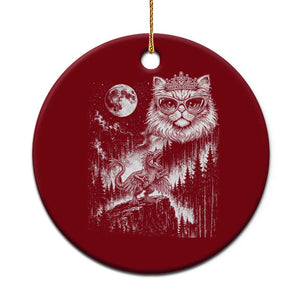 Vintage Geek Princess Cat Ceramic Ornament Full Moon Engraving Art Gift